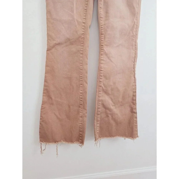 Pilcro Anthropologie Bronze Boho Low Rise Icon Faded Flared Y2K Cotton Jeans 28 - Picture 6 of 14